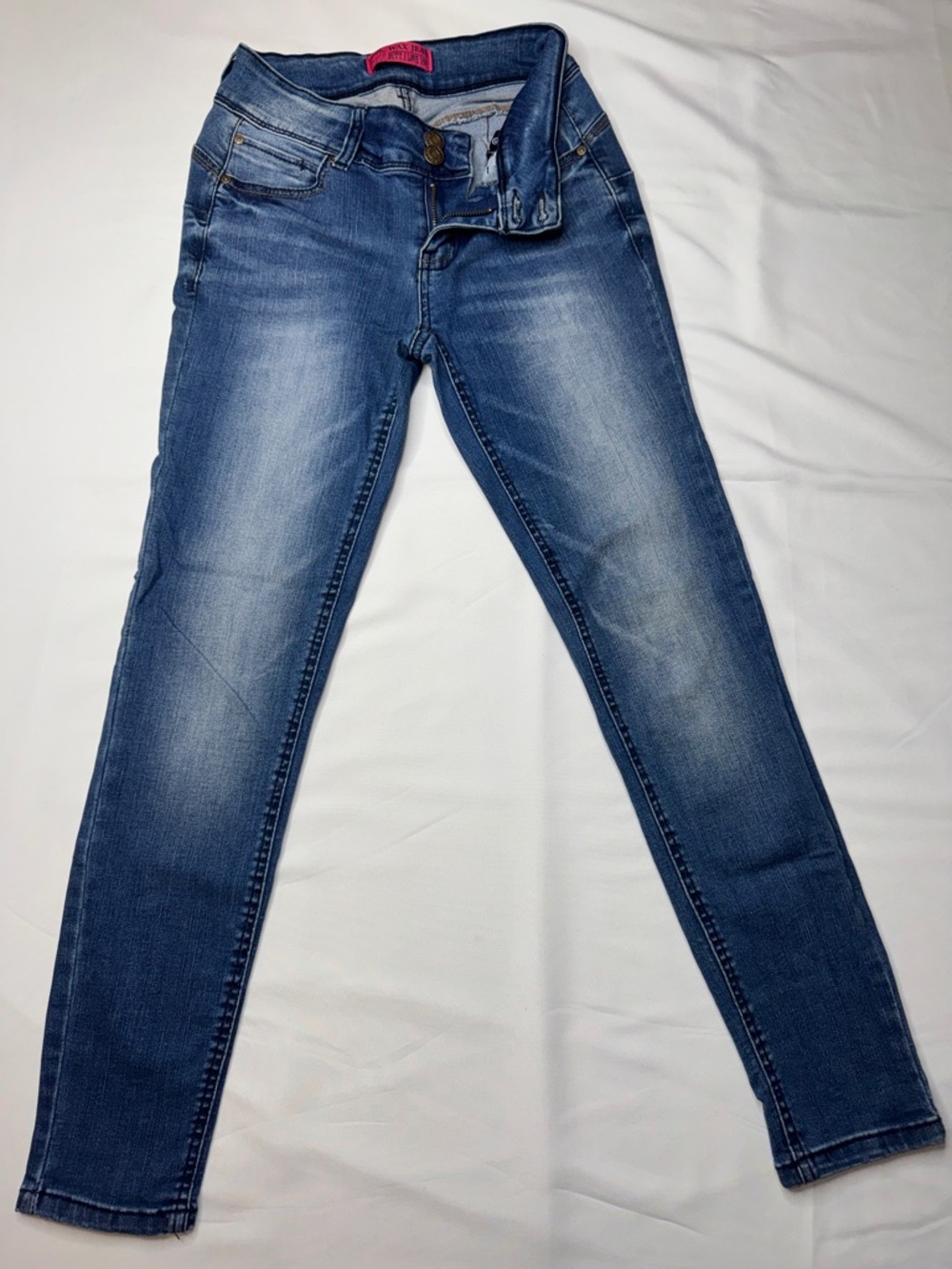 Butt I Love You Wax Jean Skinny Medium Wash Stretch Jeans Size 3 - Picture 2 of 8
